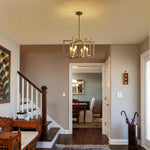 6-light modern hanging light brushed nickel entryway light metal pendant lights