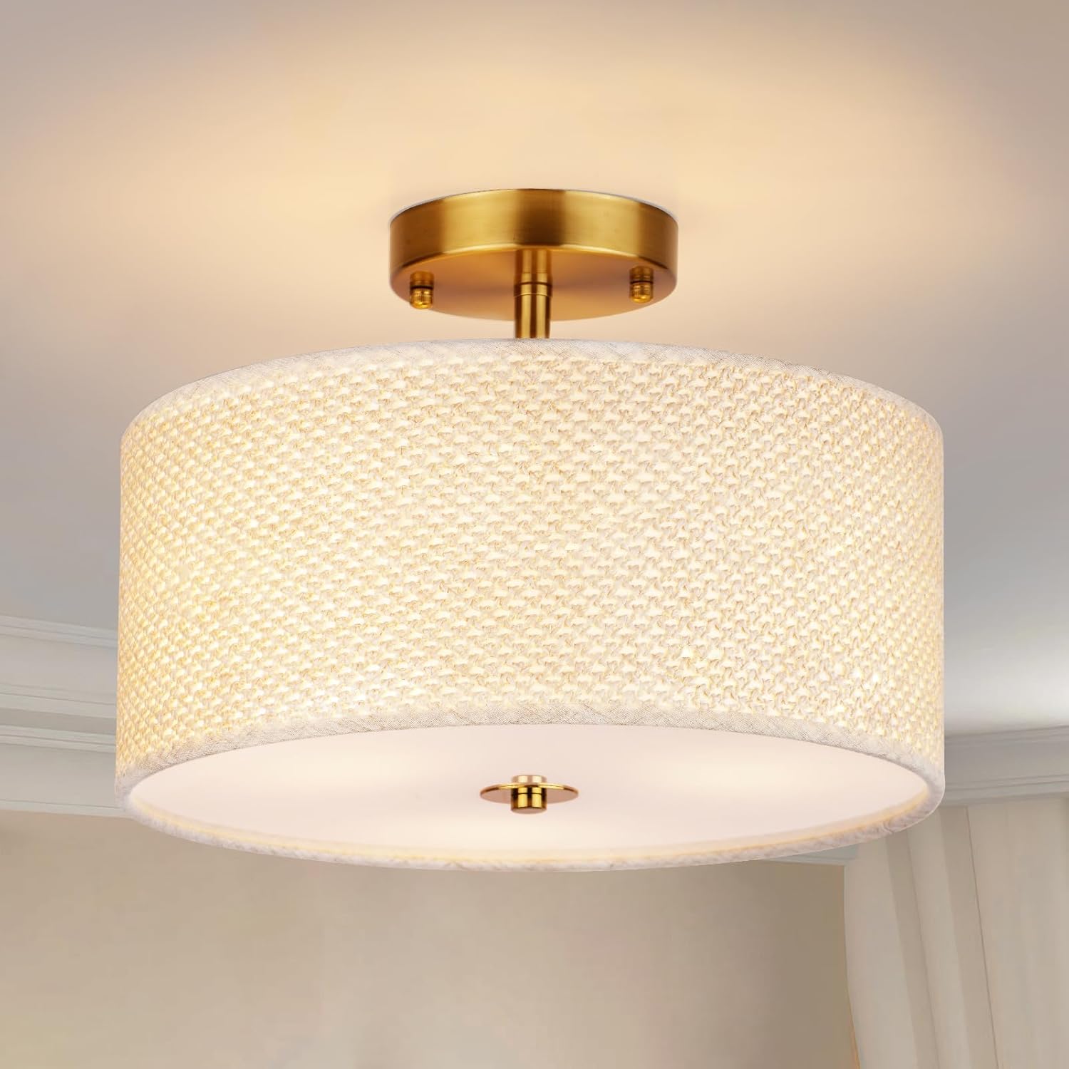 3-light ceiling light deep brown dining light linen bedroom light