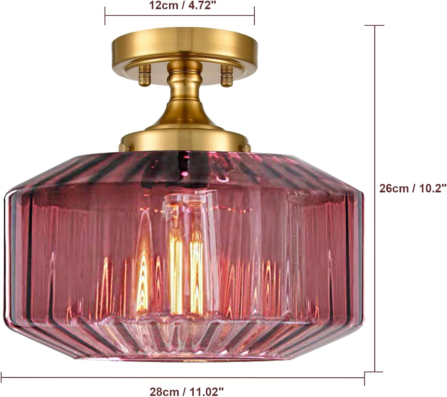 1-light ceiling lamp purple hallway light glass,iron foyer light