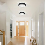 Led flush mount light black hallway light metal+glass ceiling light