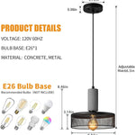 Dimmable living room light black and grey pendant light concrete metal kitchen light