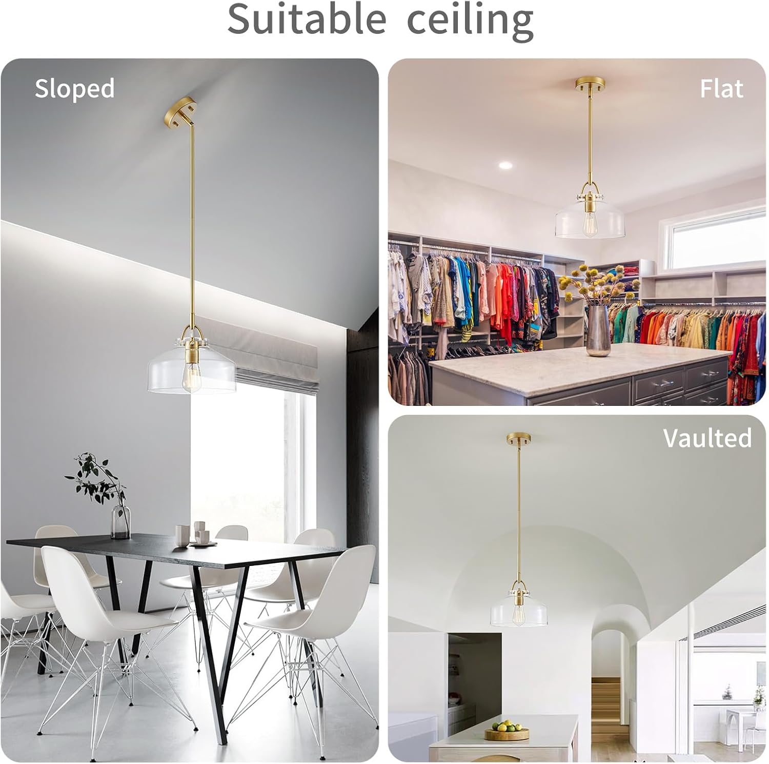 Industrial kitchen light gold pendant light glass metal chandelier light