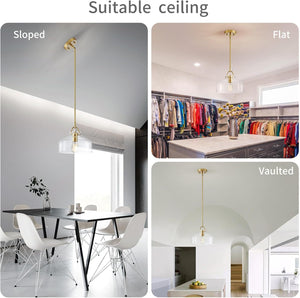 Industrial kitchen light gold pendant light glass metal chandelier light