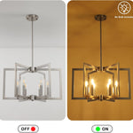 6-light modern hanging light brushed nickel entryway light metal pendant lights