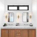2-lights vanity light gold bedroom light glass, metal wall light