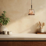Rectangular pendant light golden amber hanging light glass metal fixture light