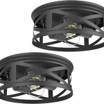 2 pack flush mount ceiling light fixture matte black cage ceiling lamp