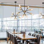 8 lights pendant light black and gold entryway light iron sputnik light