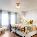 1 light ceiling light brass, glass fixture light metal ‎living room light
