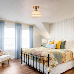 1 light ceiling light brass, glass fixture light metal ‎living room light
