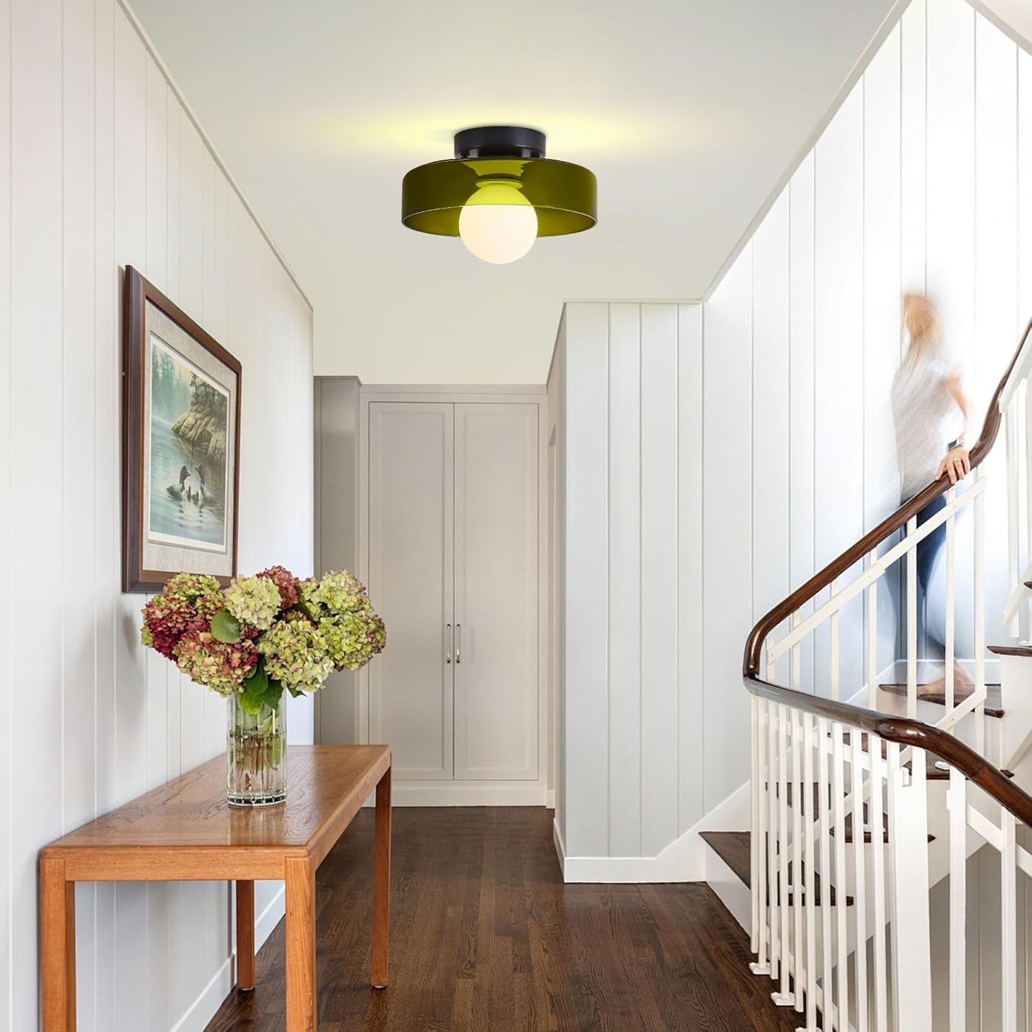 Modern dining room light dark green kitchen light glass ceiling light