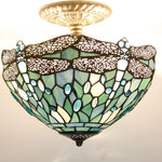 12 inch ceiling light sea blue mount lamp glass,iron bedroom light