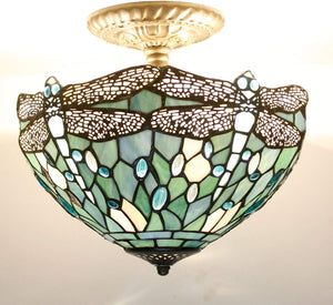 12 inch ceiling light sea blue mount lamp glass,iron bedroom light