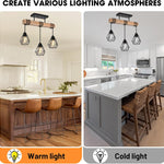 3-lights hallway light black pendant light wood, metal kitchen light