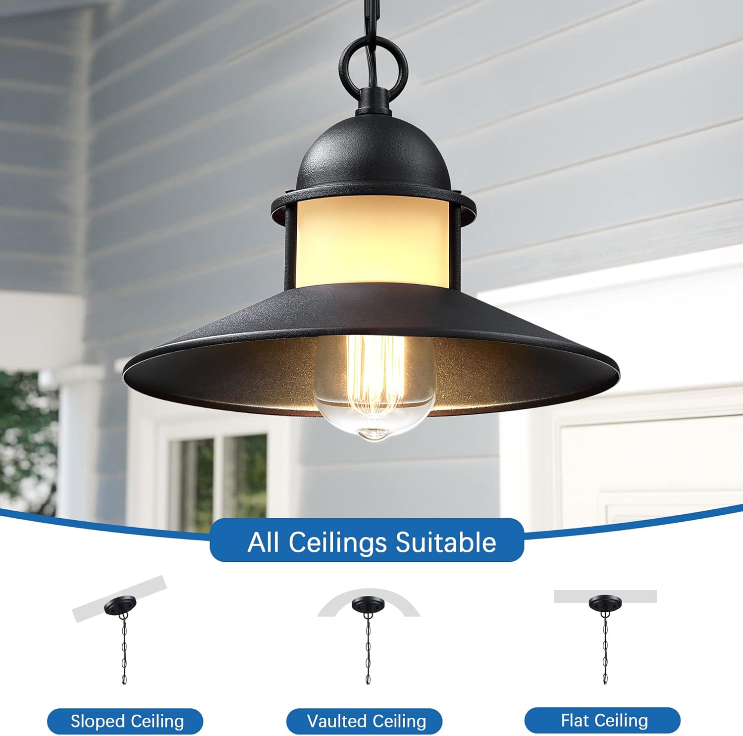 2 pack pendant lights black hanging light metal porch light