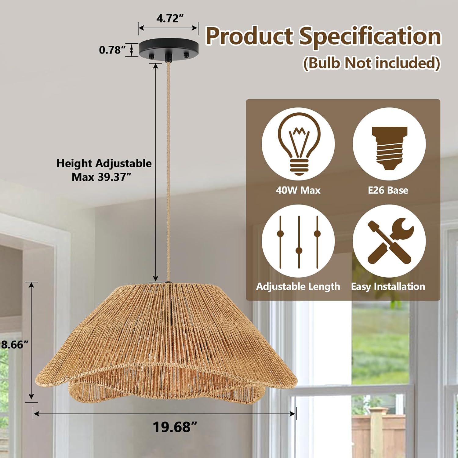 3-light fixture light brown chandelier light rattan, metal hallway light
