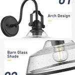 1 pack garage light black porch light glass, metal wall light