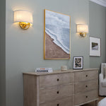 2-light vanity light linen mount light fabric wall light
