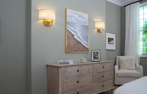 2-light vanity light linen mount light fabric wall light