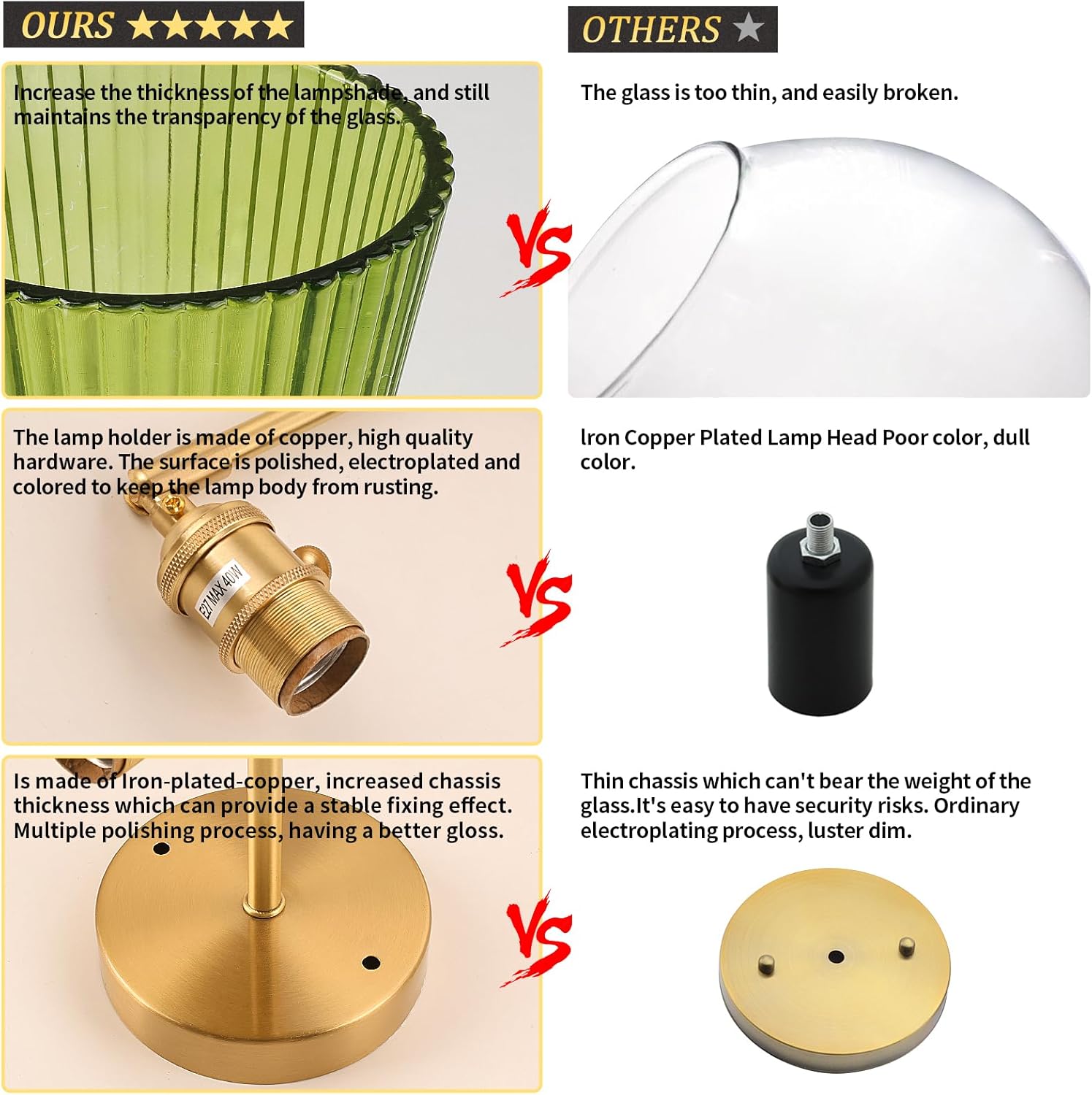 Set of 2 wall light green kitchen light brass, glass, iron island light