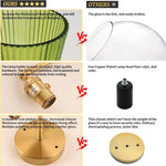 Set of 2 wall light green kitchen light brass, glass, iron island light