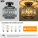 Led chandelier light black+clear entryway light glass, metal ceiling light