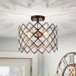 3-light ceiling light bronze hallway light metal, crystal kitchen light