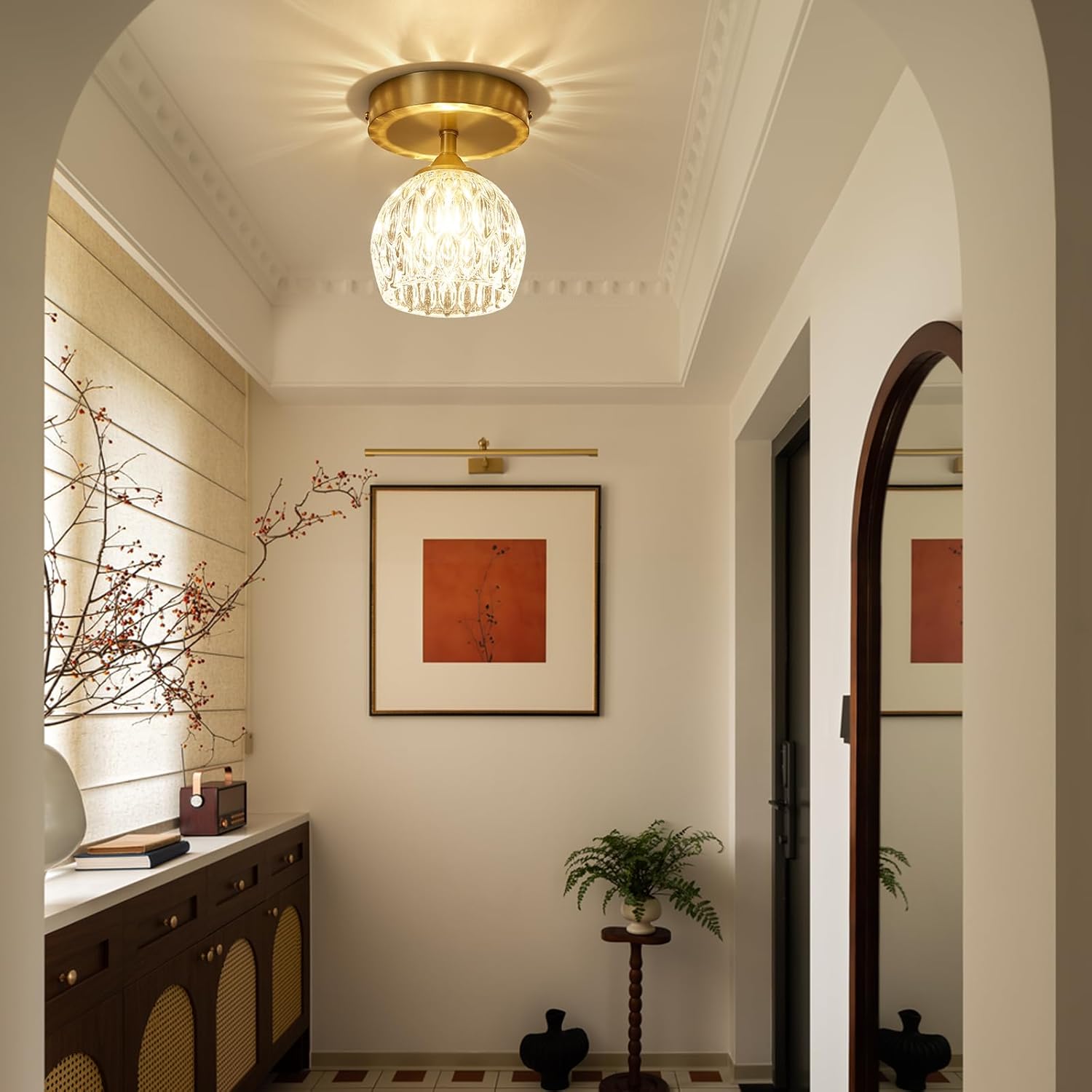 Modern entryway light brass kitchen light brass, crystal ceiling light