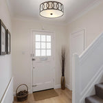 2-light ceiling light bronze stairwell light metal flush mount light