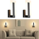 Led  2 pack wall light black hallways light metal bedrooms light
