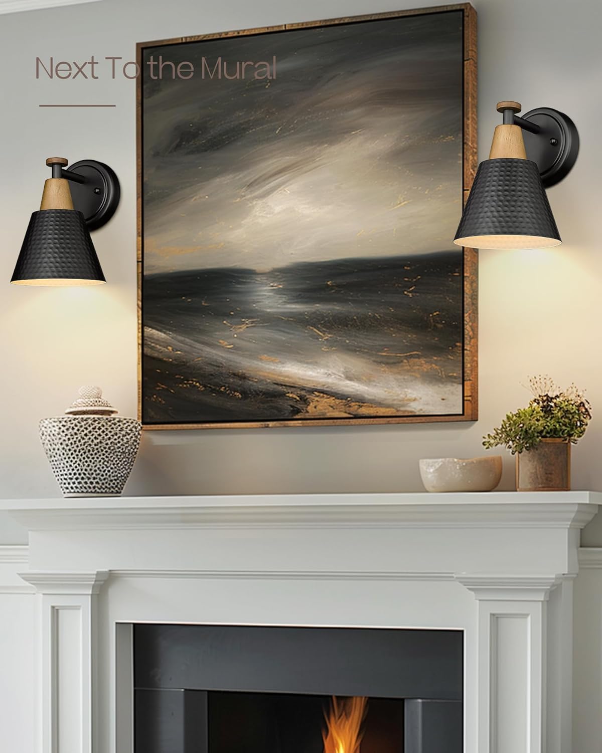 1-light wall lamps matte black fixture lights metal bedroom light