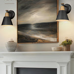 1-light wall lamps matte black fixture lights metal bedroom light