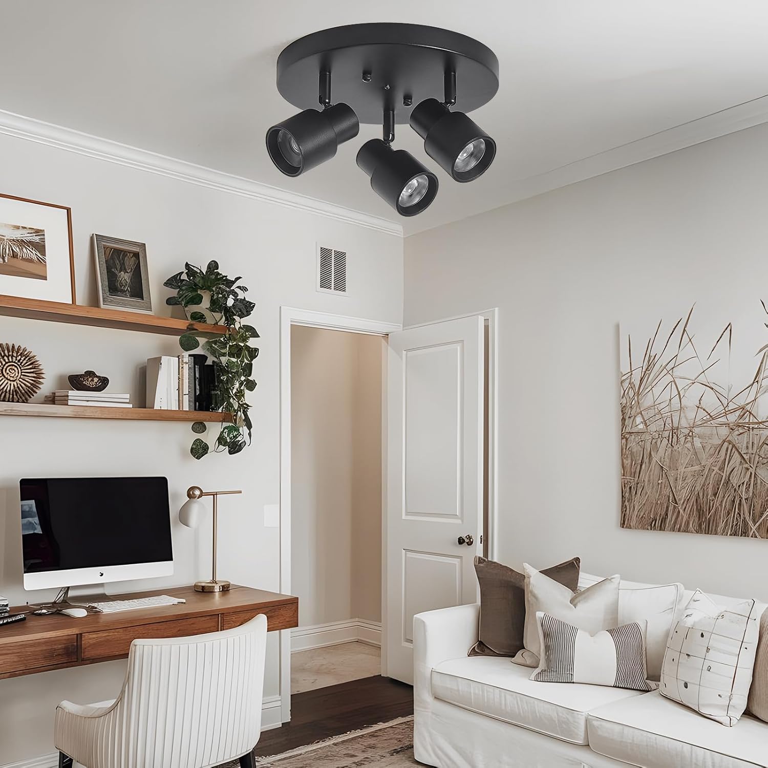 3-light track light black spotlight aluminum ceiling light