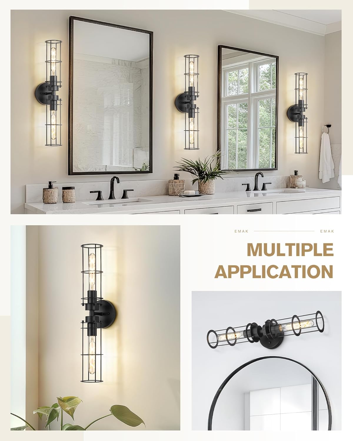 2 light vanity light black cylinder light metal wall light