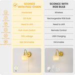 Set of two bathroom light white bedroom light resin wall light