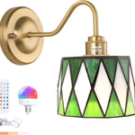 Led bedroom light green checker wall light glass hallway light