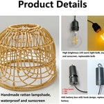 Handmade chandelier light brown pendant light bamboo rattan, polyvinyl chloride patio light