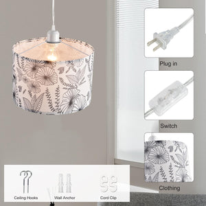 2 pack pendant light white & black hanging light metal bedroom light