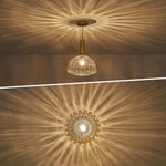 11.81" modern hanging light amber bedroom light glass, metal pendant light