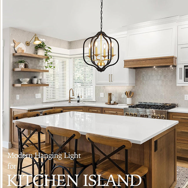 4-light pendant light black and gold kitchen island light metal hanging light