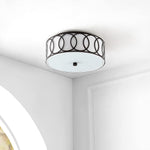 2-light ceiling light bronze stairwell light metal flush mount light