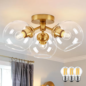 3-light chandelier light gold entryway light metal ceiling lights