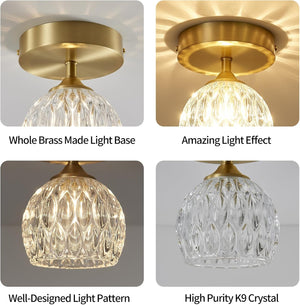 Modern entryway light brass kitchen light brass, crystal ceiling light
