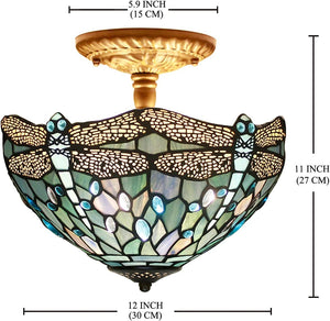 12 inch ceiling light sea blue mount lamp glass,iron bedroom light