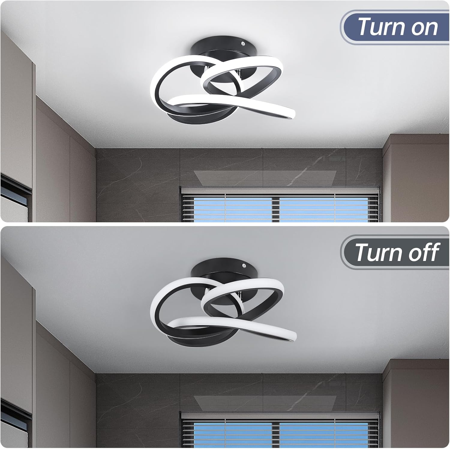 Led ceiling light black bedroom light aluminum balcony light
