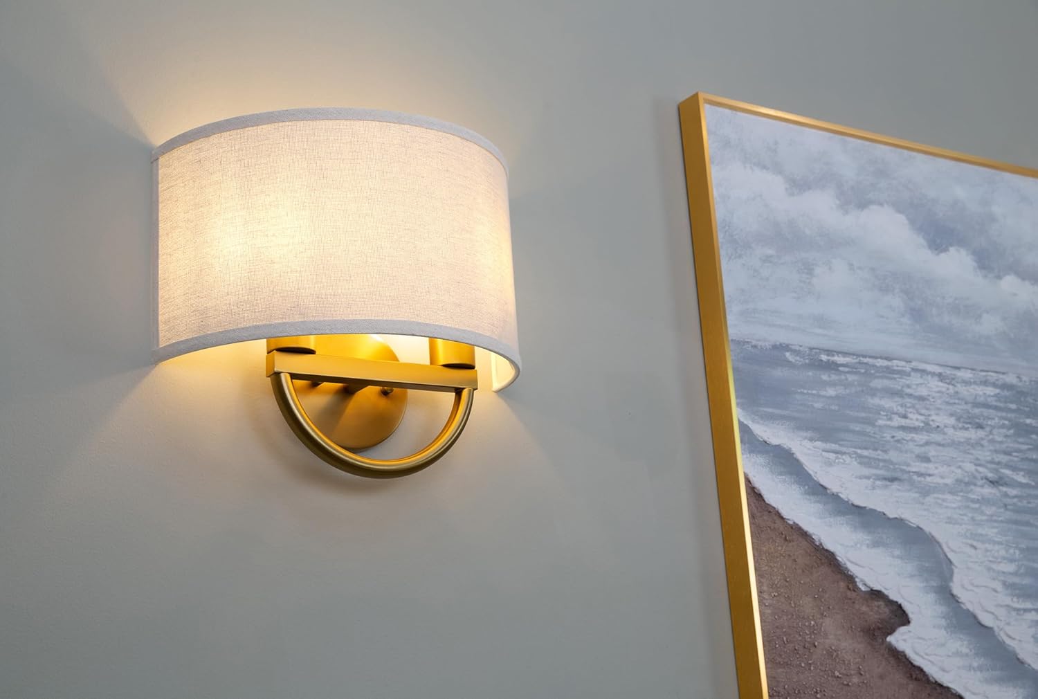 2-light vanity light linen mount light fabric wall light