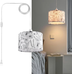 2 pack pendant light white & black hanging light metal bedroom light