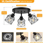 3-light kitchen light black ceiling light metal hallway light