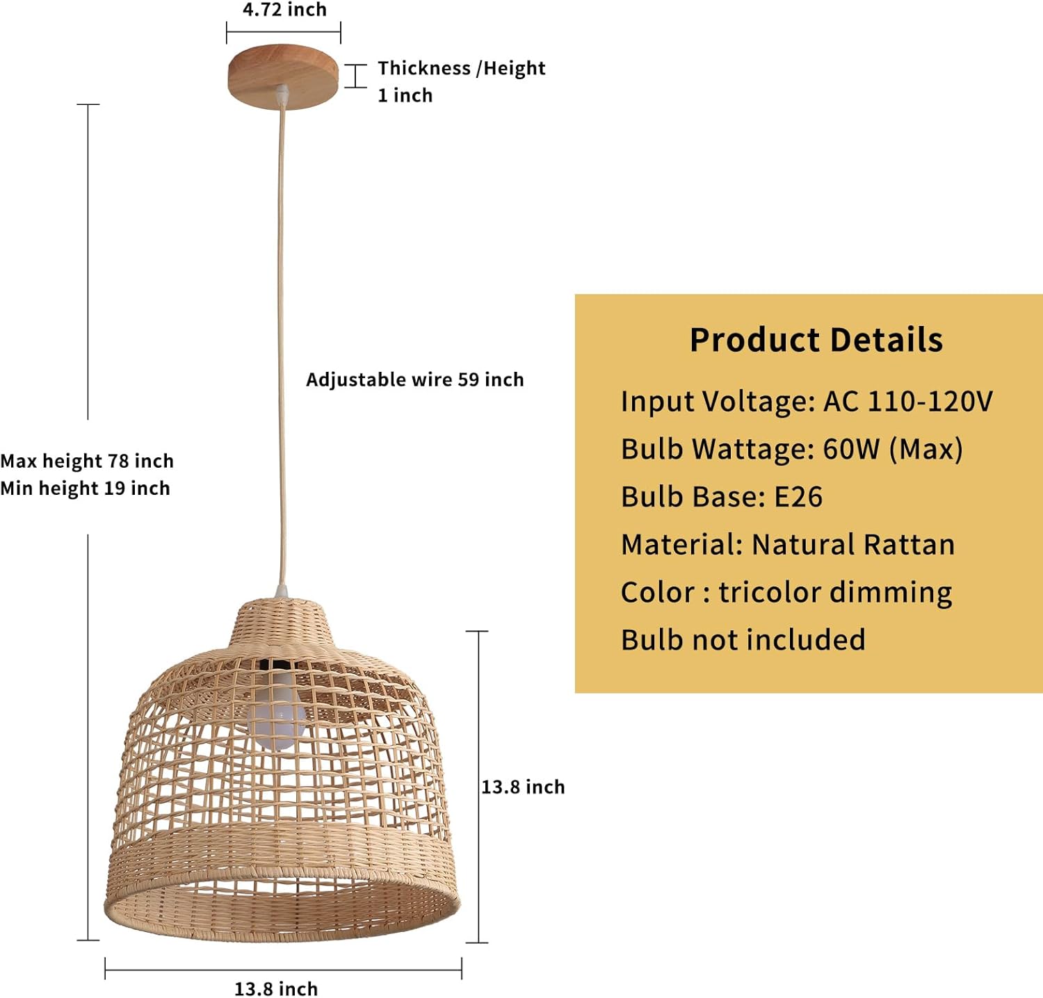 Farmhouse bedroom light beige pendant lights ‎rattan,metal chandelier light