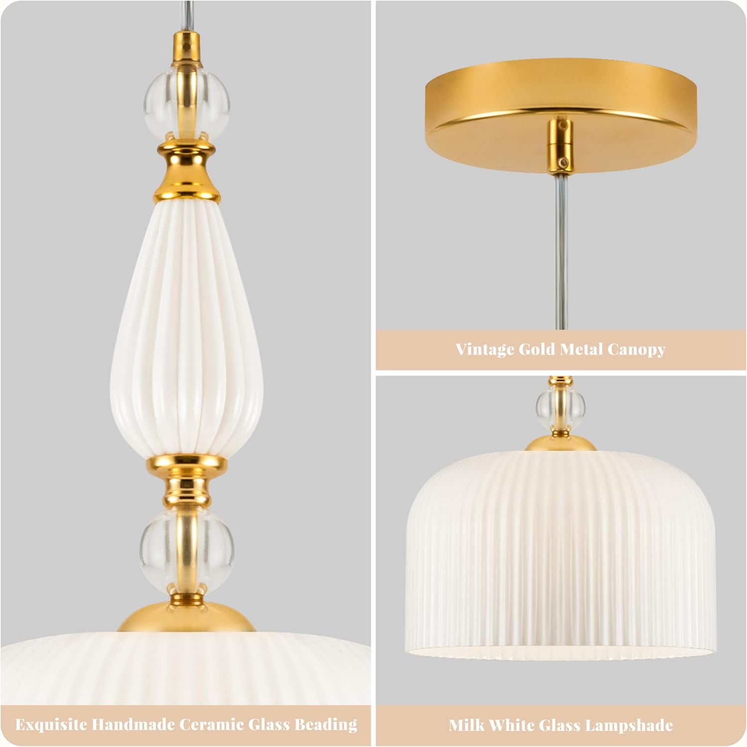 Adjustable pendant lights milk white kitchen island lights metal/glass/ceramics hanging lamp